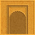 Vector background with traditional indian architecture and golden ornaments