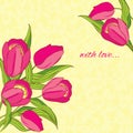 Vector background with tulips