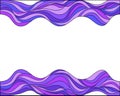 Vector background with two beautiful striped waves isolated on the white with space for text