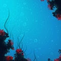 Vector background with underwater cave