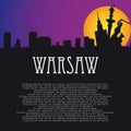 Vector background with Warsaw