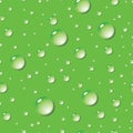 Seamless pattern of water drops on green surface Royalty Free Stock Photo