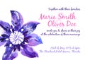 Vector background with watercolor clematis for wedding invitation