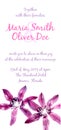 Vector background with watercolor clematis for wedding invitation