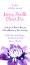 Vector background with watercolor clematis for wedding invitation