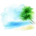 Vector background of a watercolor seascape