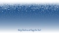 Vector background with white snowflakes and snow on a blue background. winter background for decoration and decor for the new year Royalty Free Stock Photo