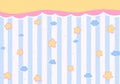 vector background Yellow cloud and star pattern With pink polka dots yellow and pink curves blue striped wallpaper