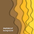 Vector background with yellow gradient color paper cut shapes. Royalty Free Stock Photo