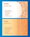 Vector backgrounds with kitchenware - white and orange business cards