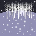 vector backround with landscape of winter forest. Royalty Free Stock Photo