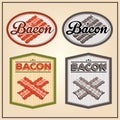 Vector bacon meat vintage labels