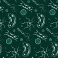 Vector bacteria, microbes icon set