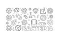 Vector bacteria outline banner - concept illustration