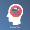 Vector Bad mood concept. Modern gradient flat style. Royalty Free Stock Photo