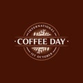 Vector badge or emblem international coffee day