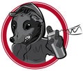 Vector badge with man rat graffiti