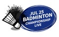 Vector badminton racket sport shuttlecock scoreboard spotlight background place for copy text ad. Banner, flyer, poster, TV concep