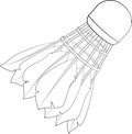 Vector badminton shuttlecock icon. Vector Flat illustration for web design, logo, icon, app, UI. Isolated on white Royalty Free Stock Photo