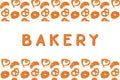 Vector bakery concept banner with fresh pastries