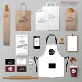 Vector bakery corporate branding identity template design set