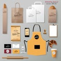 Vector bakery corporate branding identity template design set