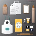 Vector bakery corporate branding identity template design set