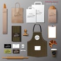 Vector bakery corporate branding identity template design set.