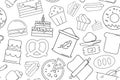 Vector bakery pattern. Bakery seamless background