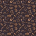 Vector bakery seamless pattern. Hand drawn collection