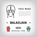 Vector balaclava isolated icon. Winter sport face mask, Robber mask