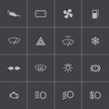 Vector balck car dashboard icons set Royalty Free Stock Photo