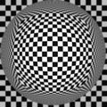 Vector ball optical illusion black and white twisted stripes abstract background Royalty Free Stock Photo