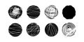 Vector ball of thread ball ball line circle texture set hand drawing style in black color Royalty Free Stock Photo