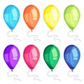 Vector ballons set for birthday and greeting cards.