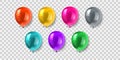 Vector Balloon set. Vector illustration of shiny colorful glossy balloons. Realistic air 3d balloons isolated in Royalty Free Stock Photo