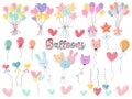 Vector balloons collection designed in vibrant colors. On a white background