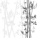 Vector Bamboo Black and White Background, Plants Silhouettes.