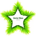 Vector Bamboo Leaf or Moss Wreath - Five Finger Isolated Herbal Frame Royalty Free Stock Photo