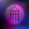 Vector Bamboo Wind Chime Illustration on a Cosmic Background