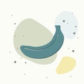 Vector banana icon on multicolored background Royalty Free Stock Photo