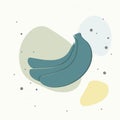Vector banana icon on multicolored background Royalty Free Stock Photo
