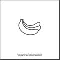 Vector banana icon  on white isolated background Royalty Free Stock Photo