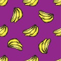 Vector banana seamless pattern. Modern texture.