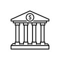 bank icon line art design vector illustration Royalty Free Stock Photo