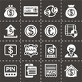 Vector Bank icon set Royalty Free Stock Photo