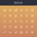 Vector Bank Line Icons