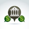 Vector banking symbol, financial institution icon. Royalty Free Stock Photo