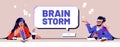 Vector banner of brainstorm, team meeting Royalty Free Stock Photo