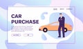 Vector banner of car purchase concept